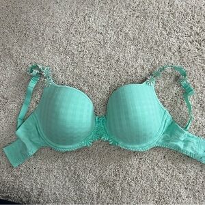Mint Green Lace Trim Bra
